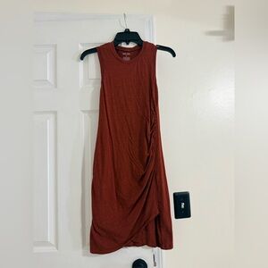 Nine West Asymmetrical Dress in Deep Rust